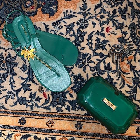 Gorgeous 🌴NEW Matching Sandals/clutch SET from Brazilian brand Osklen (9) - Picture 1 of 12